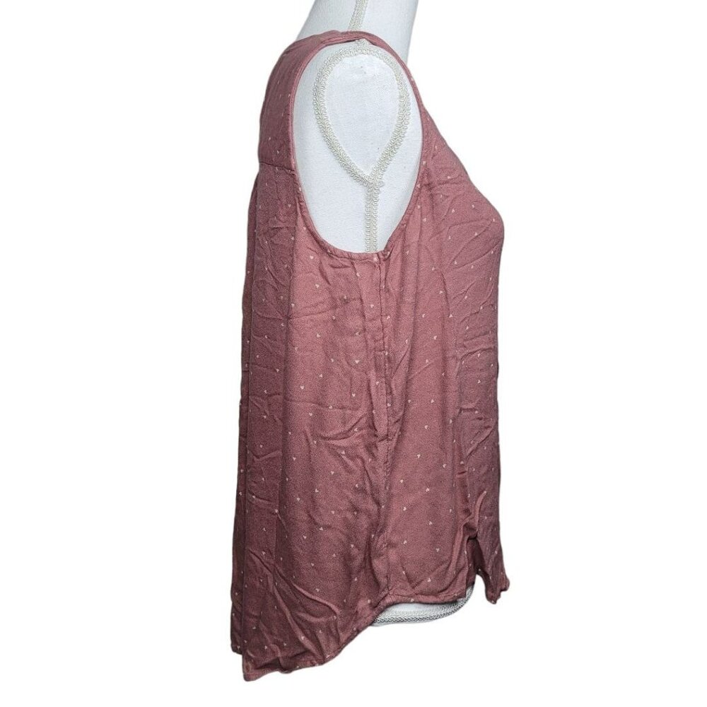 Maurices Sleeveless Button Shirt Hearts‎ Pink Womens Medium